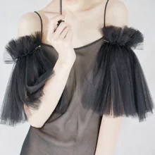 Оригинальное жемчужное украшение для рук, чёрная тайная сетка, большое украшение для рук, милое хлопковое шелковое кружевное украшение для рук