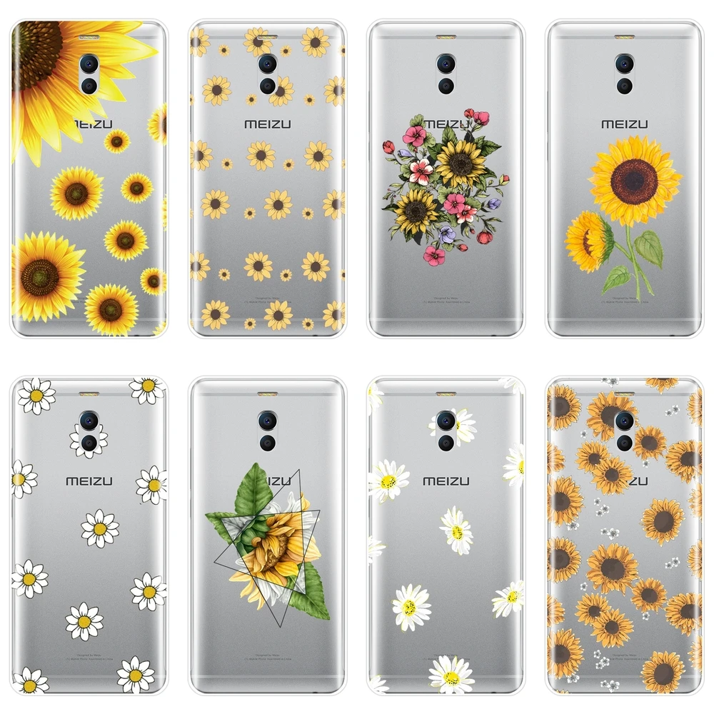 

Back Cover For Meizu M2 M3 M5 M6 Note Soft Silicone Yellow Sunflower Flower Phone Case For Meizu M2 M3 M3S M5 M5C M5S M6 M6S M6T