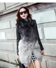 Hot Luxury Genuine Fox Fur long coat natural sheep Soft Leather Patchwork Thick outwear jacket Women’s Winter overcoat real fur