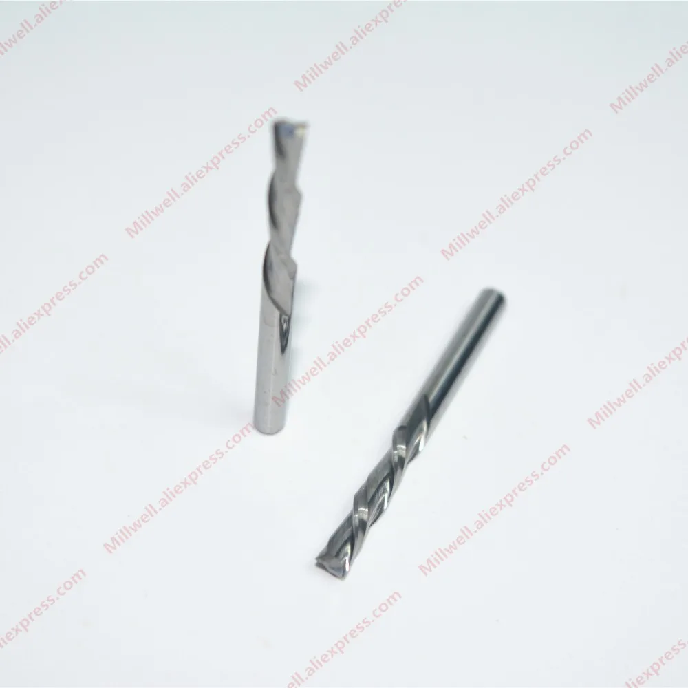 2PCS-3.175mm* 17mm, твердый карбид cnc Концевая мельница, деревообрабатывающий Вольфрам стальной роутер бит, 2 Флейта Левая спираль вниз резки фреза