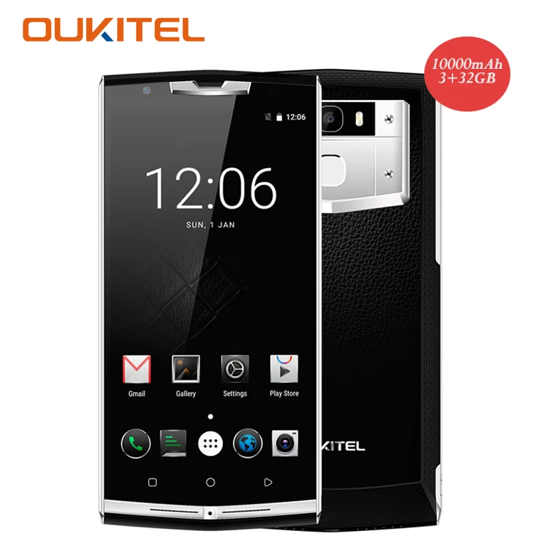 Oukitel K10000 Pro 4G Smartphone 5.5 Inch FHD 10000mAh MTK6750 Octa Core Android 7.0 3GB+32GB 13MP OTG Fingerprint Mobile Phone