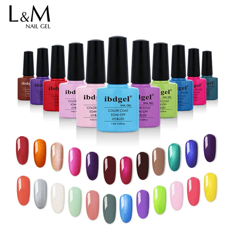 Ibdgel 다채로운 네온 젤락 페인트 젤 바니시, 반짝이는 레드 젤 네일 광택제, 중국 유약 UV LED 젤, 7.3ml, 12 개