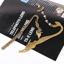 1 шт. Ретро Закладка из сплава металлов Русалка бисером ангелы бабочка мода Винтаж Закладка Книга Марка канцелярские товары