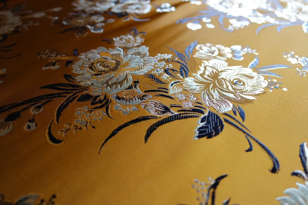 Китайская традиционная парча полиэстер 75 см ширина cheongsam Подушка qipao классическая золотая спинка с рисунком пиона гобелен Атлас