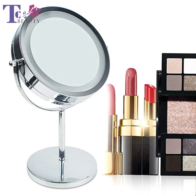 $US $41.99  LED Makeup Mirror With Light 7 Inch 10X Vanity Double Side High Definition Clarity Cosmetic Mirror 