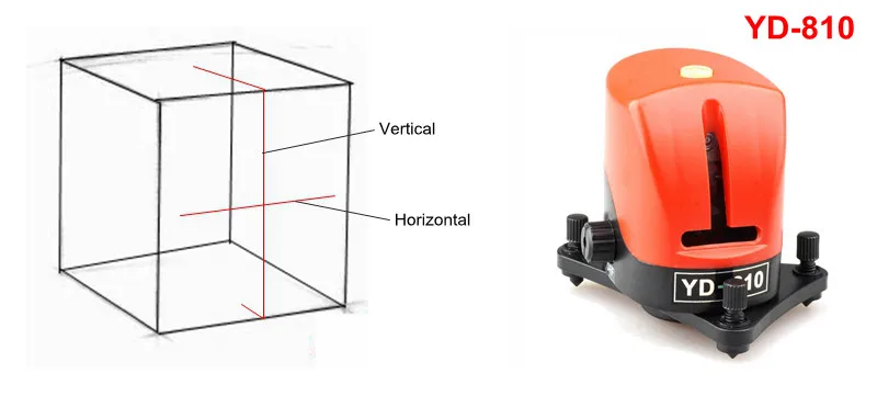 Ketotek YD-810 2 Крест Красный лазерный уровень 360 наливные измерительные инструменты Горизонтальные и вертикальные