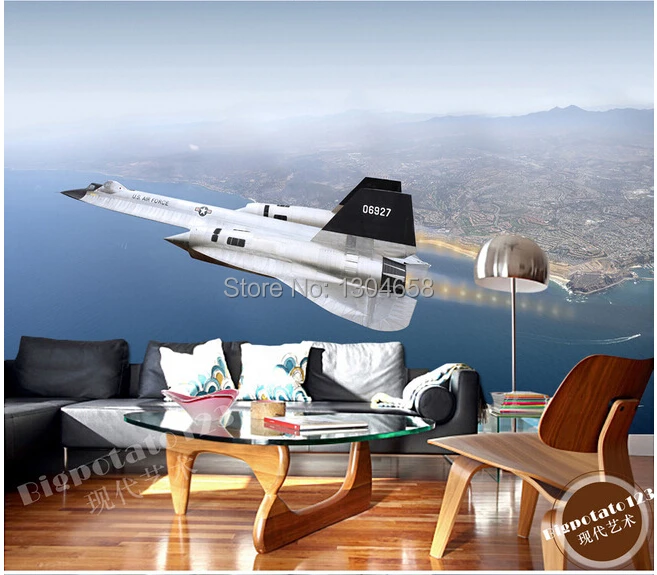 

Custom photo wallpaper fighter aircraft for the living room sofa, TV background wall vinyl wallpaperpapel de parede
