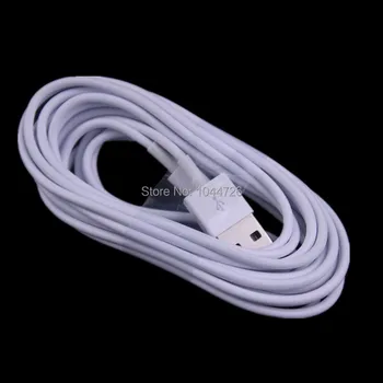 

1000pcs/lot 3m 10ft white usb data sync charging cable wire for smart mobile phone laptop mp3
