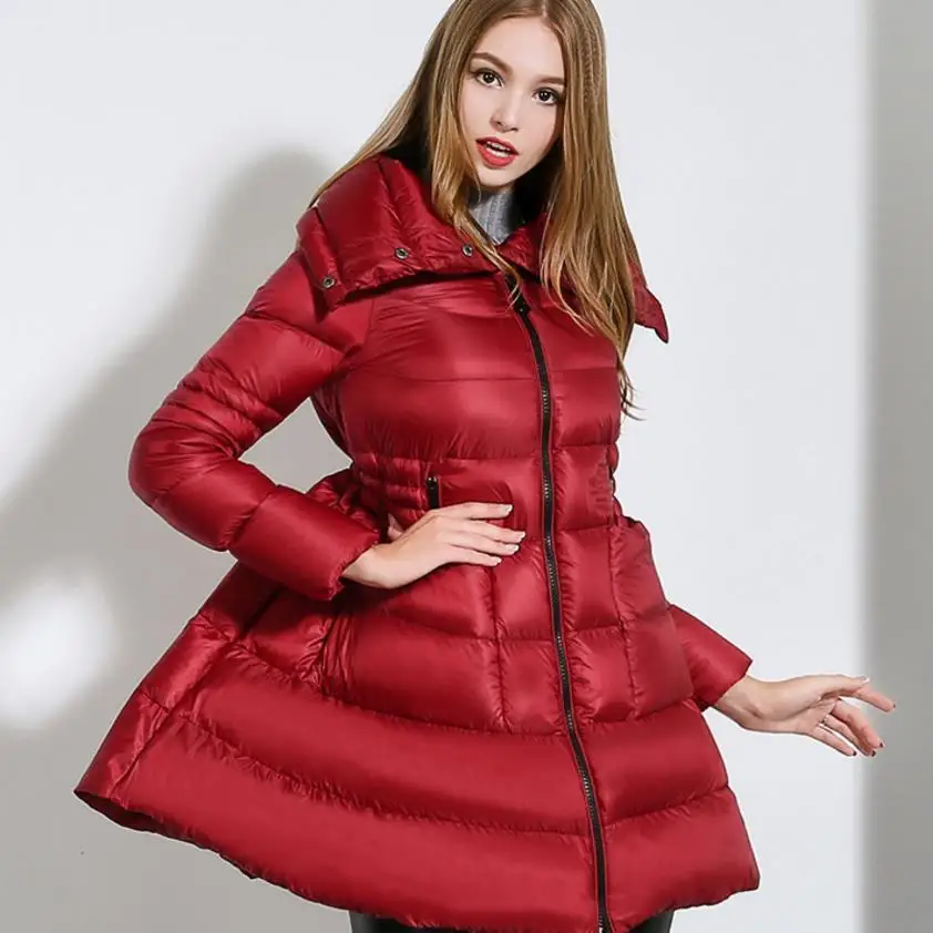 Pleated skirt coat Women Winter Down Jackets Warm Long Swing Ladies Outwear Dress Pleated skirt coat Women Winter Down Jackets Warm Long Swing Ladies Outwear Dress