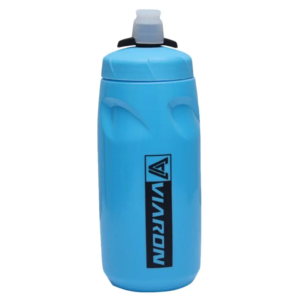Спортивная бутылка для воды Герметичный силиконовый чайник с круговым уплотнением легкий BPA бесплатно многоразовые питьевые бутылки для велоспорта - Цвет: Sky Blue