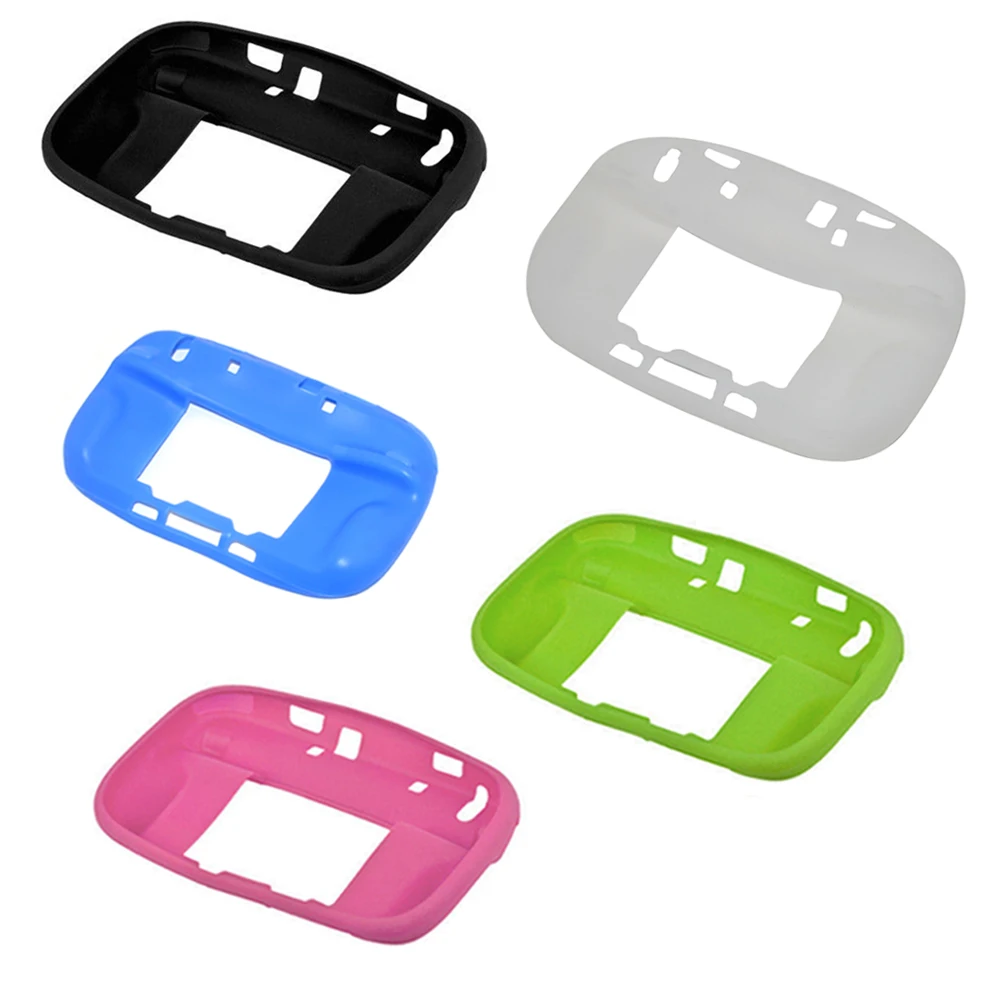 

Half body solf silicone shell protecter For Nintendo Wii U Skin Case Cover Shell for Nintend Gamepad Controller sleeve 5 Colors
