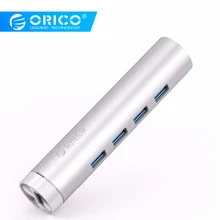 ORICO usb-хаб 3,0 4 порта Портативный светодиодный Micro USB 3,0 концентратор разветвитель с адаптером питания для ПК 5 Гбит/с USB разветвитель концентратор