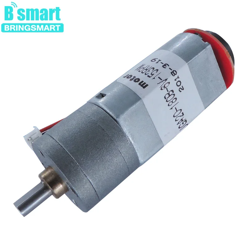 

Mini DC Motor Brush With Encoder Gear Motor 12V 16-320RPM Torque 0.5-8KG Adjustable Speed Reversible D Shaft Metal Gears