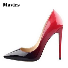 MAVIRS 2017 NEUE Mode Lackleder Wildleder Spitz High Heels Damen Pumps Dünne Fersen Partei Kleid Stöckelschuhe Weiblich
