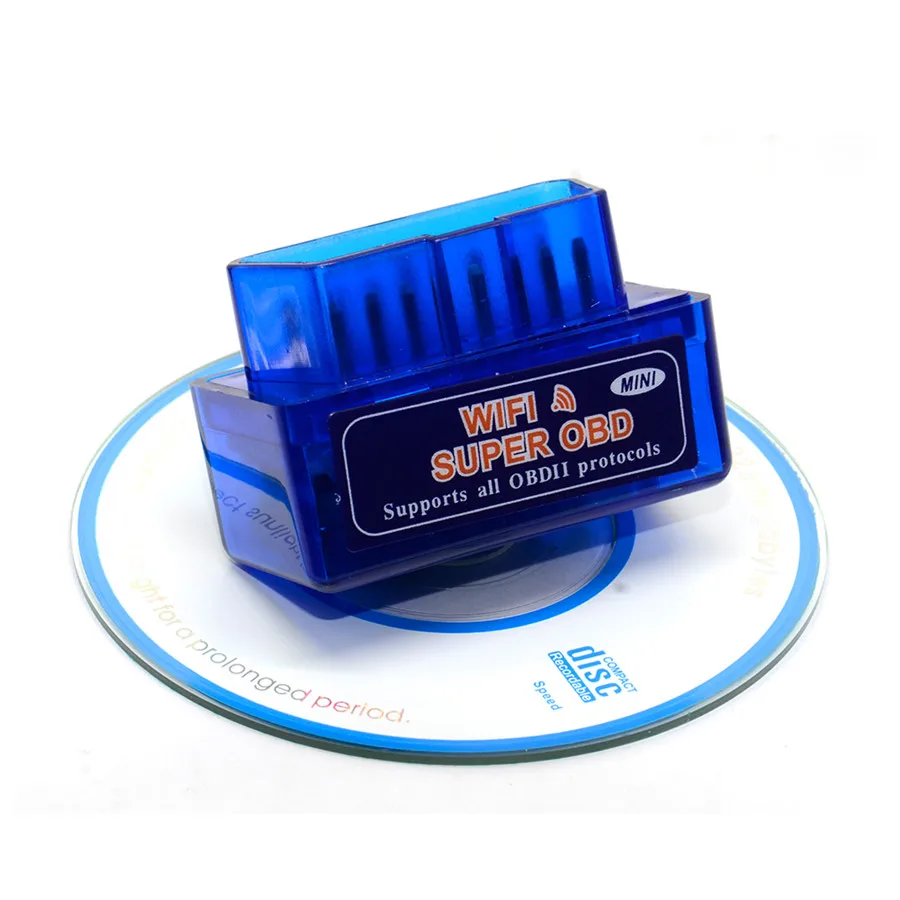 Мини V2.1 ELM327 OBD2 считыватель кода сканирующий инструмент Bluetooth интерфейс Автомобильный сканер - Цвет: Синий