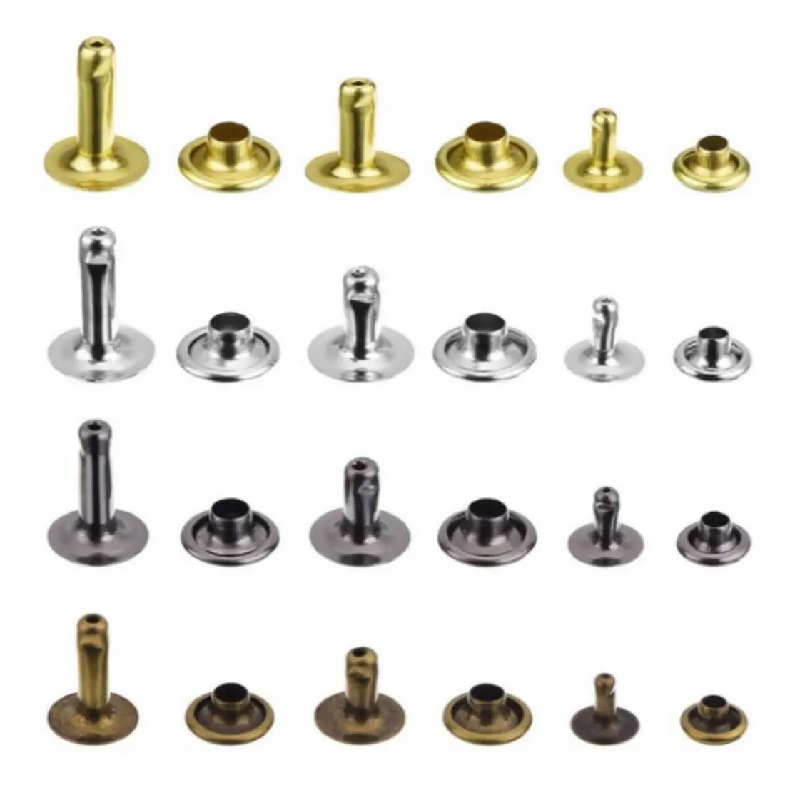 

Sawing Accessories 100pcs/set Double Cap Rivets for Jackets Belts Jeans Bags Clothing Fabric Leather Craft Accessories Tools