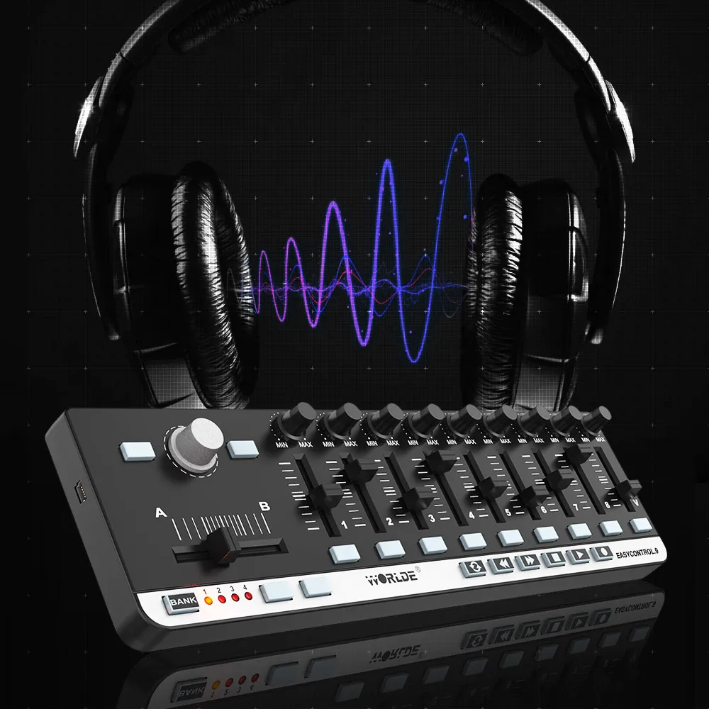 

High Quality WORLDE MIDI Keyboard MIDI Controller25 Portable Velocity-sensitive Keyboard Mini Durable 25-Key USB MIDI Controller