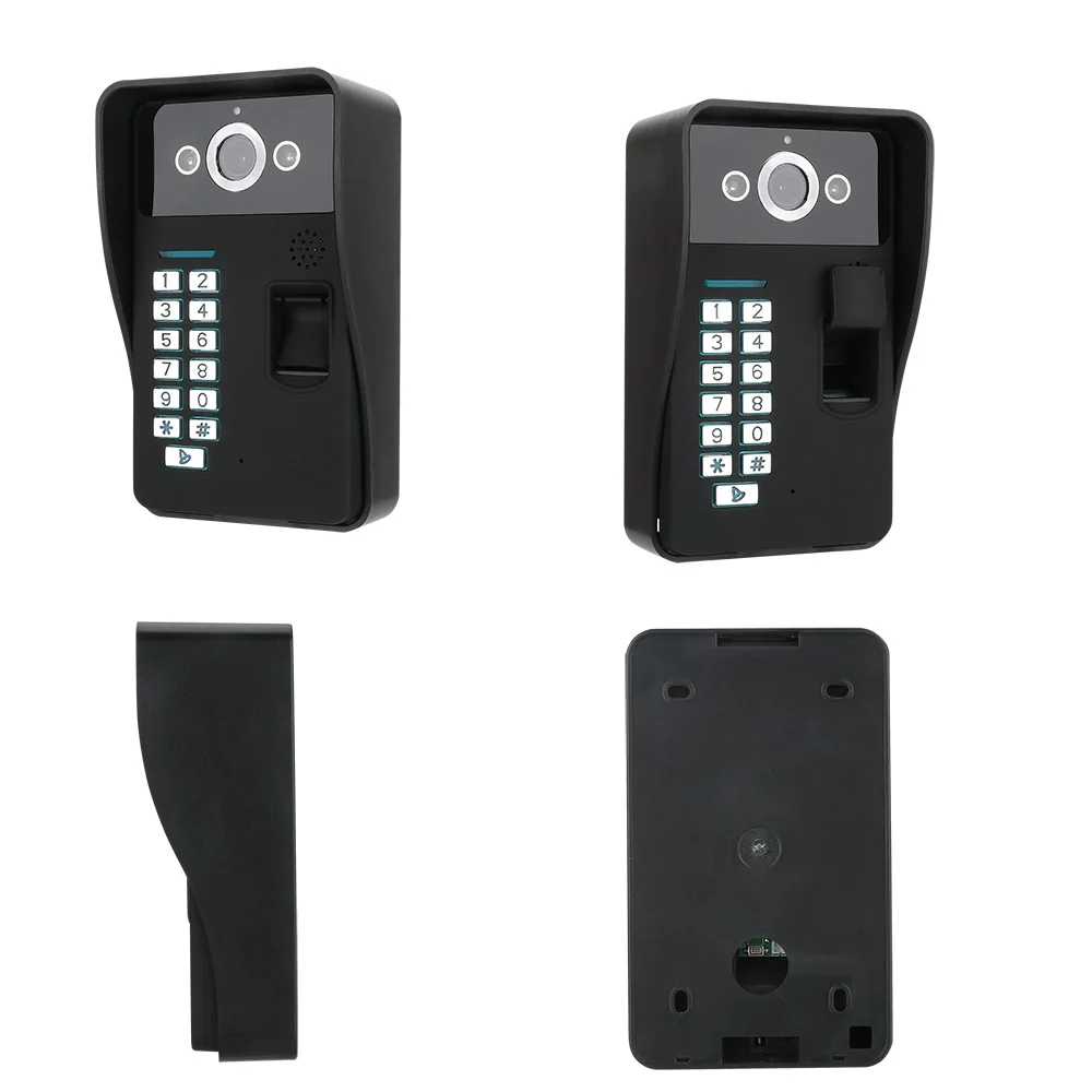 SmartYIBA отпечатков пальцев RFID пароль 7 дюймов ЖК-дисплей Wi-Fi Беспроводной видео дверь домофон комплект с 2 монитора(1 Беспроводной