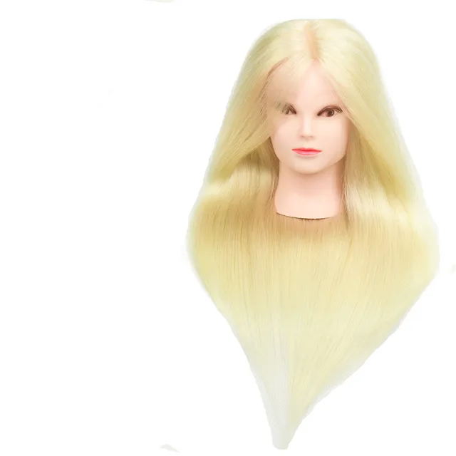 85 blonde Real Human Hair Training Head Practice Hairdressing