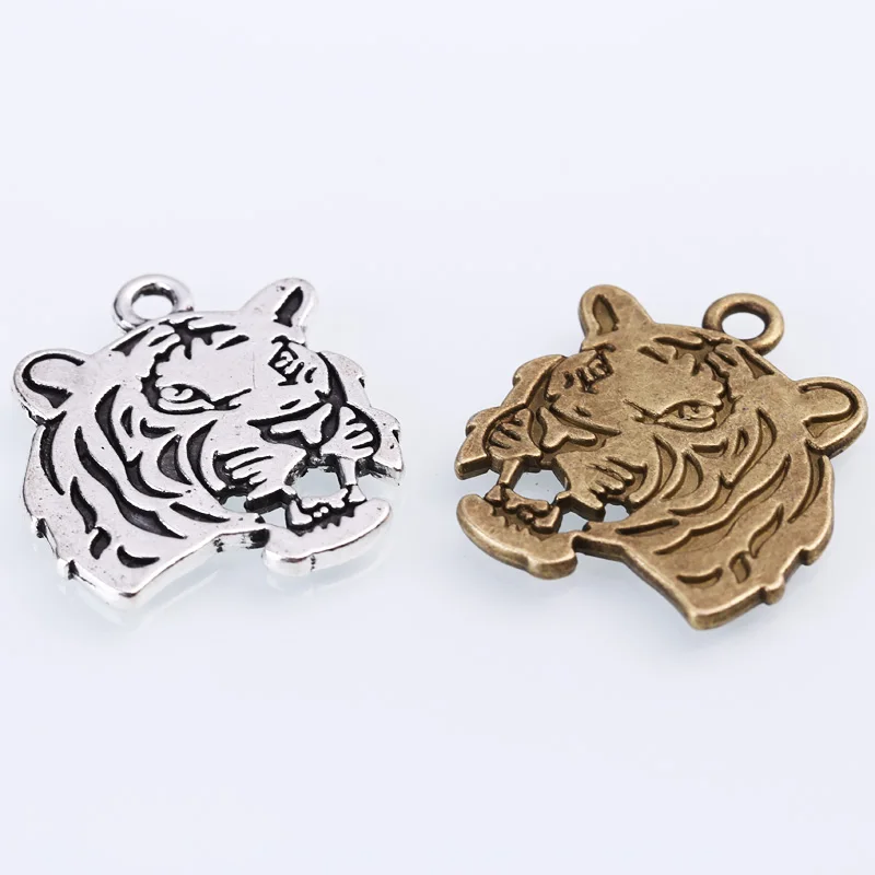 Vintage Metal Tiger Charms for Jewelry Making DIY Handmade Animals