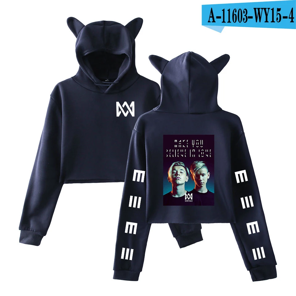 Frdun Tommy Marcus& Martinus Cat Ear Women Sexy Sweatshirt New Hoodies Long Sleeve Fashion Harajuku Kpop Casual Clothes - Цвет: navy