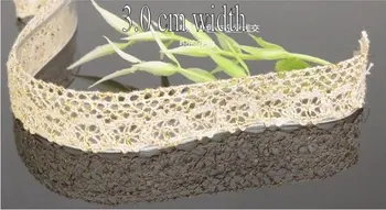 

3.0 cm cotton with gold threads lace trim for garment Embellishment DIY scrapbooking making Trimming lace Sewing accessories