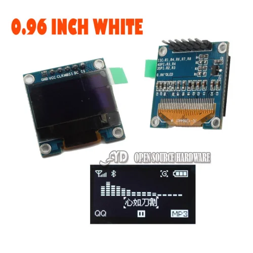 0 96 I2C IIC SPI Serial 128X64 White OLED font b LCD b font LED Display