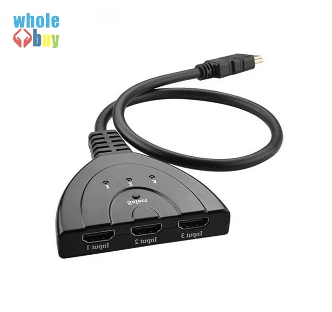 HDMI переключатель сплиттер концентратор с кабелем для PC tv HD tv DVD PS3 Xbox 360 3 порта 3в1 3D hdmi концентратор 1080P 100 шт/партия