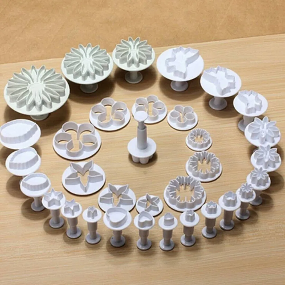 

Luyou 33pcs/set Cake Decorating Tools Fondant Plunger Cutters Flower Sets Baking Cookie Biscuit Cake Mold FM1724