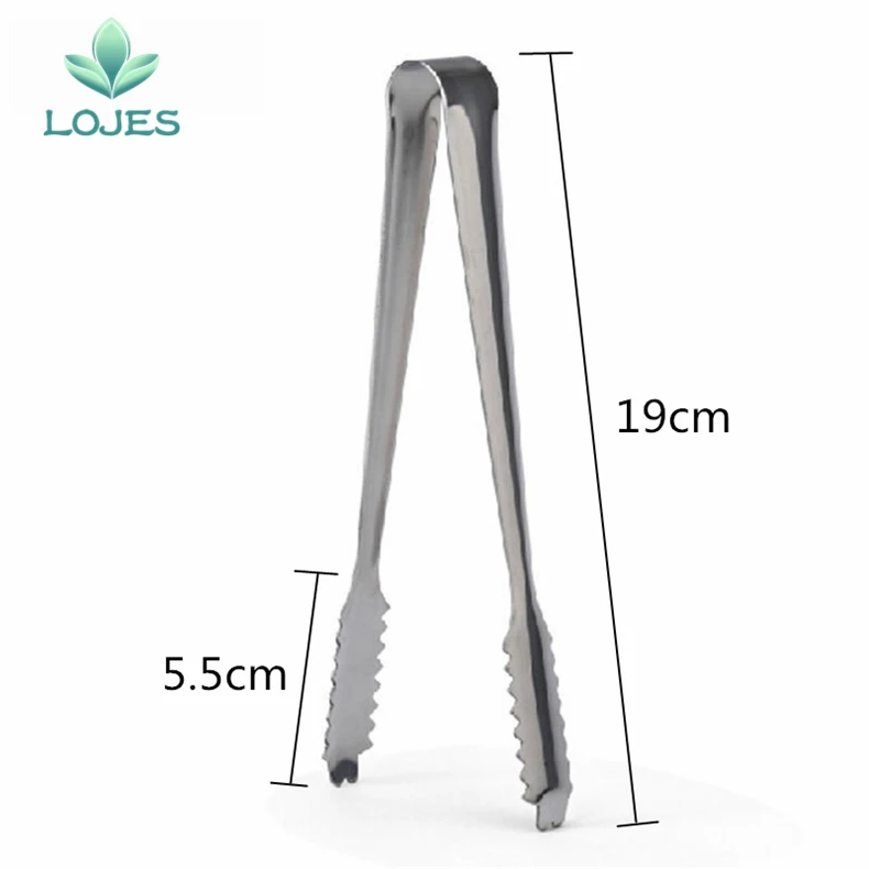 1Pcs New 18cm Stainless Steel Barbecue BBQ Clip Bread Food Ice Clamp Ice Tong Tool Bar Kitchen Accessories