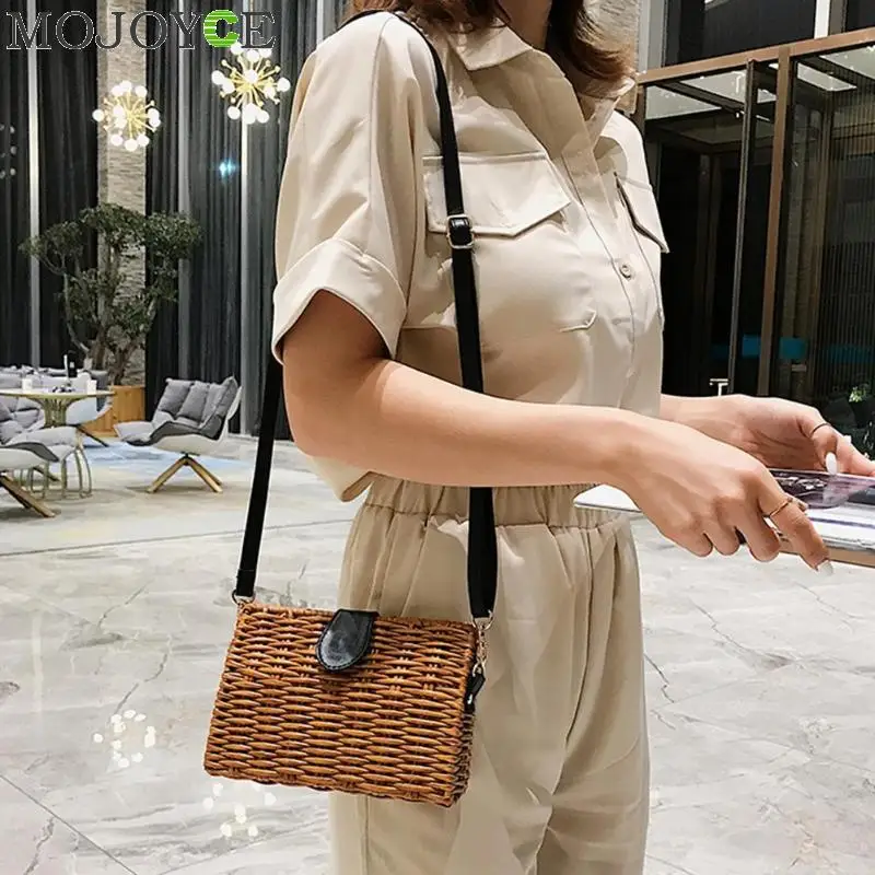 

New Summer Women Shoulder Bag Hand Made Exquisiteness Straw Bags Woven Flap Sweet Pastoral Rattan Girls Bag