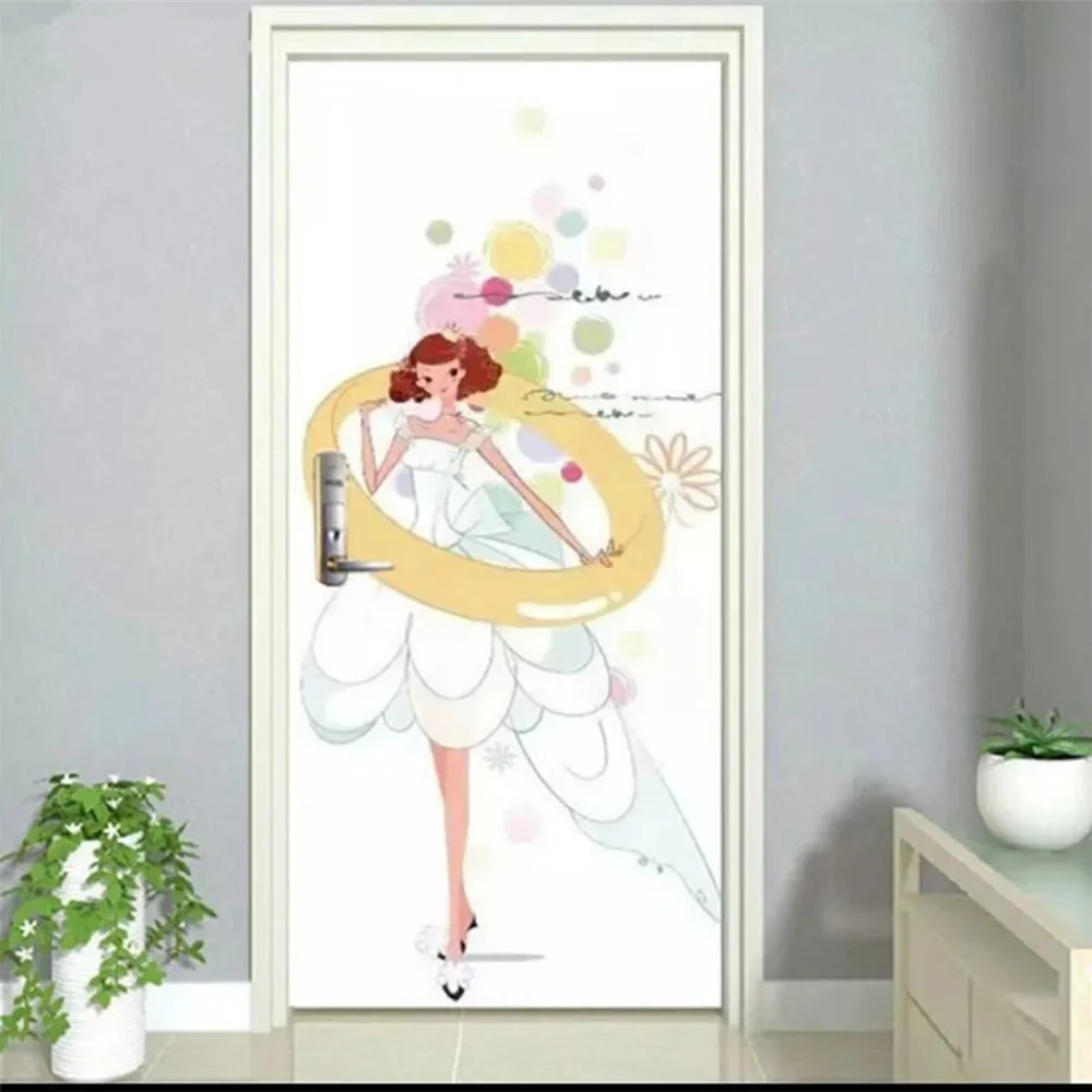 90x200 см/77x200 см Чайка белые облака наклейки на дверь для гостиной спальни креативные виниловые обои домашний декор клейкий плакат