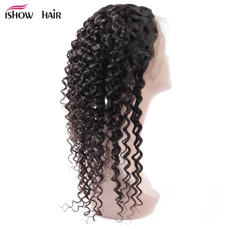 Ishow 360 Lace Frontal Brazilian Deep Wave Human Hair Free Part Pre-plucked Closure Swiss Lace Non Remy Hair 1Piece 8-20inch Ishow 360 Lace Frontal Brazilian Deep Wave Human Hair Free Part Pre-plucked Closure Swiss Lace Non Remy Hair 1Piece 8-20inch