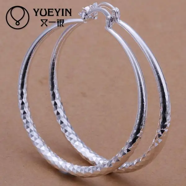 Hot Sale Silver Fashion Jewelry Beautiful Women Hoop Earrings High Quality Flat Your With | Украшения и аксессуары