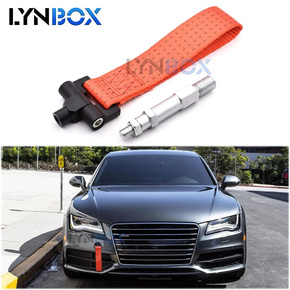 

Tow Hook Towing Trailer Belt Strap Tow Ropes For Audi A4 S4 A5 S5 RS5 A7 S7 RS7 2008-2015 Cars Tuning DIY Style Red Color Nylon