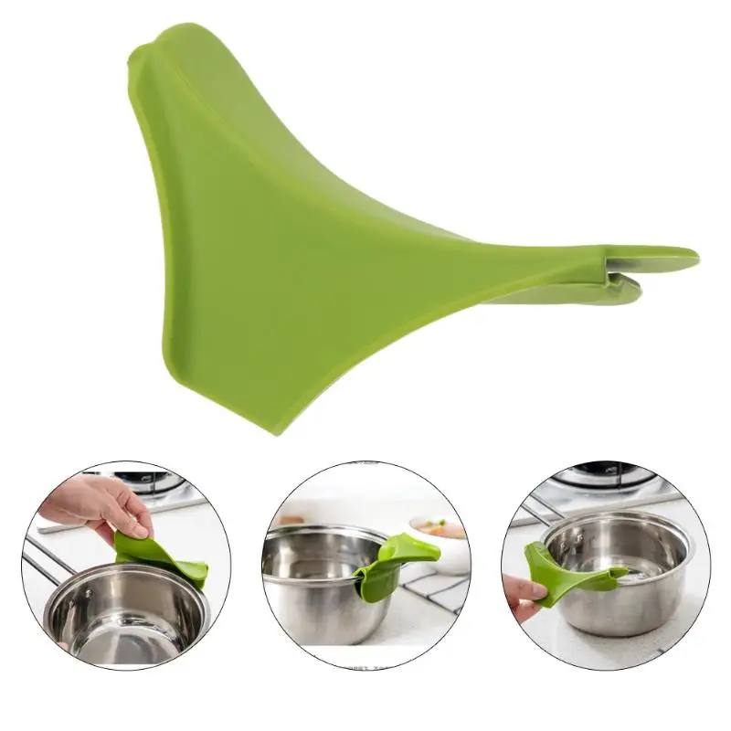 

Kitchen Silicone Soup Diversion Funnel Tools Anti-spill Drain Pans Round Rim Deflector Funnel Kitchen Cooking Tools