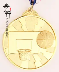 Цинковый сплав 6.7*0.4 см Баскетбол игры Золотая медаль Вентиляторы Мемориал медалей промо-сувенир, подарки