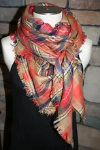Plaid Tartan Blanket Scarf Fall Orange Plaid Scarf Christmas Gift Scarves Za Style Plaid 2014 Bloggers Favorite