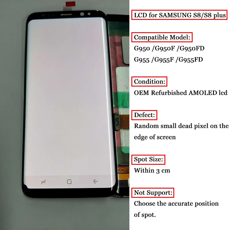  AMOLED For Samsung Galaxy S8 S8 Plus S9 S9 Plus Note 8 Lcd Display Touch Screen Digitizer +Small Sp