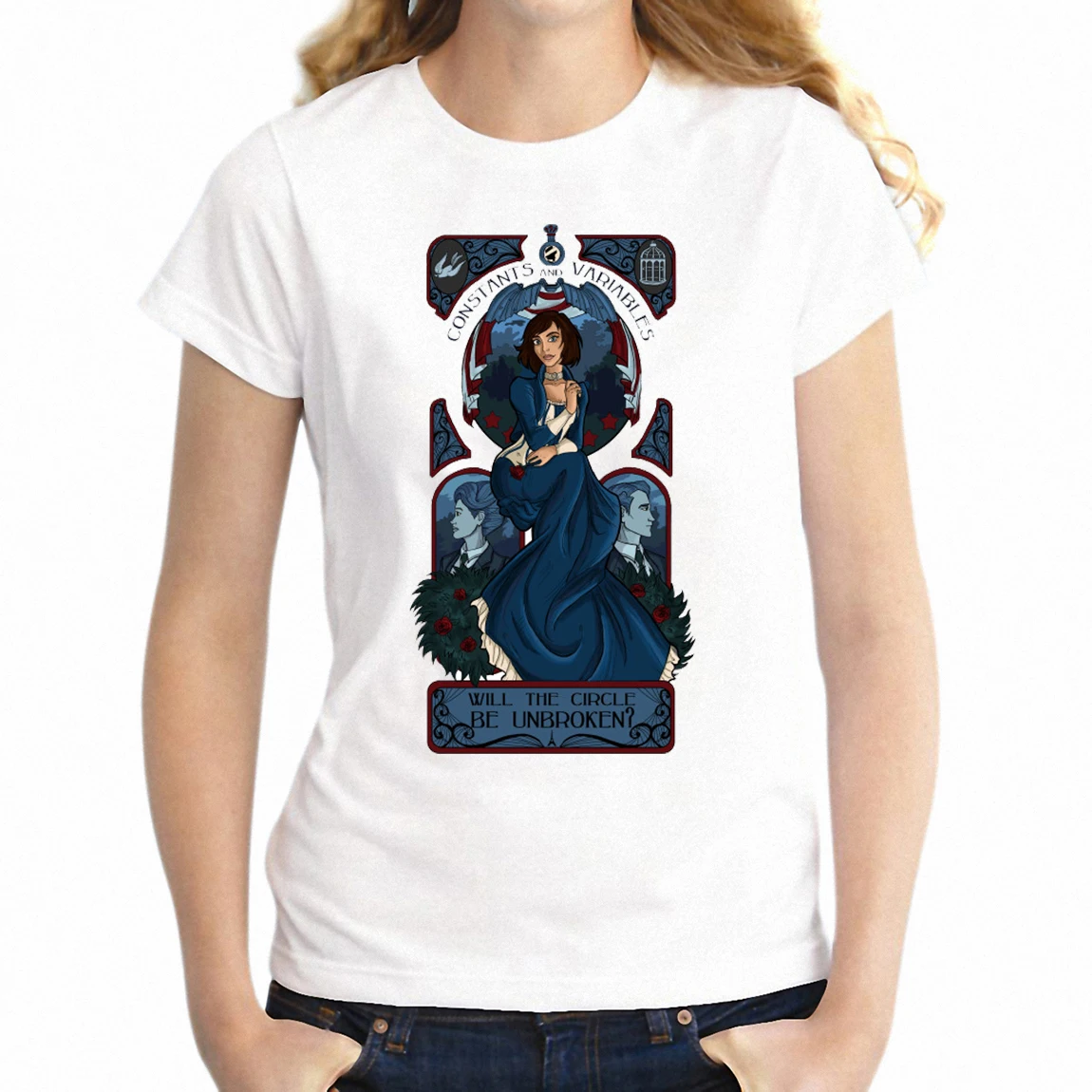 Летняя женская футболка с Элизабет Bioshock Infinite Gaming Gamer топы коротким рукавом для