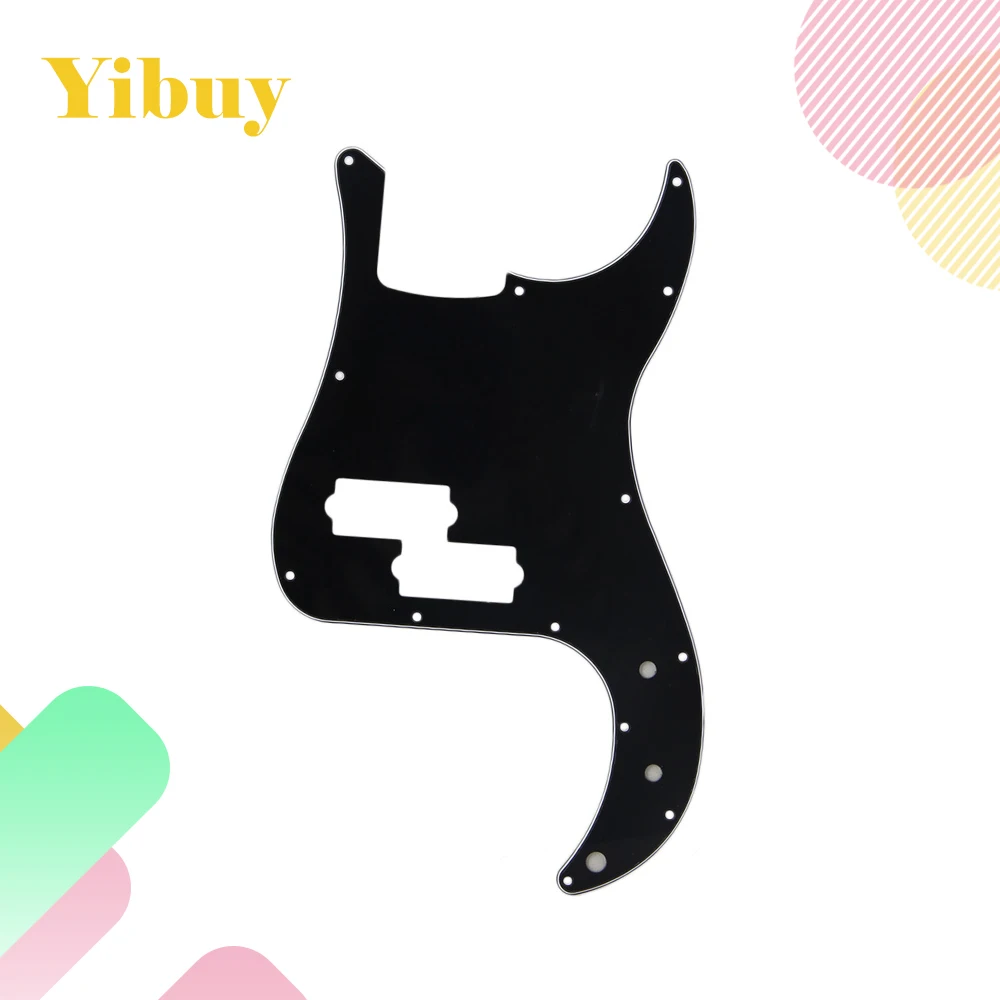 

Yibuy Black 3 Ply 13 Holes PVC P Bass Pickguard Scratch Plate Electric Bass Guitar