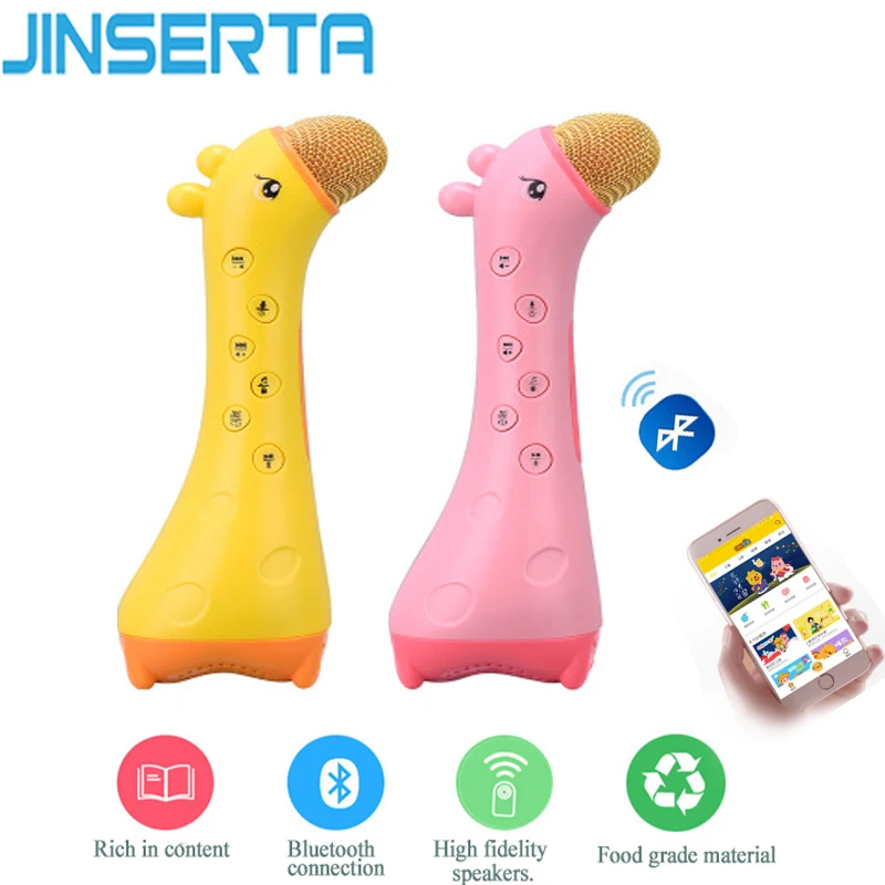 JINSERTA Karaoke Microphone Magic Voice Wireless Bluetooth Speaker Intelligence Story Machine