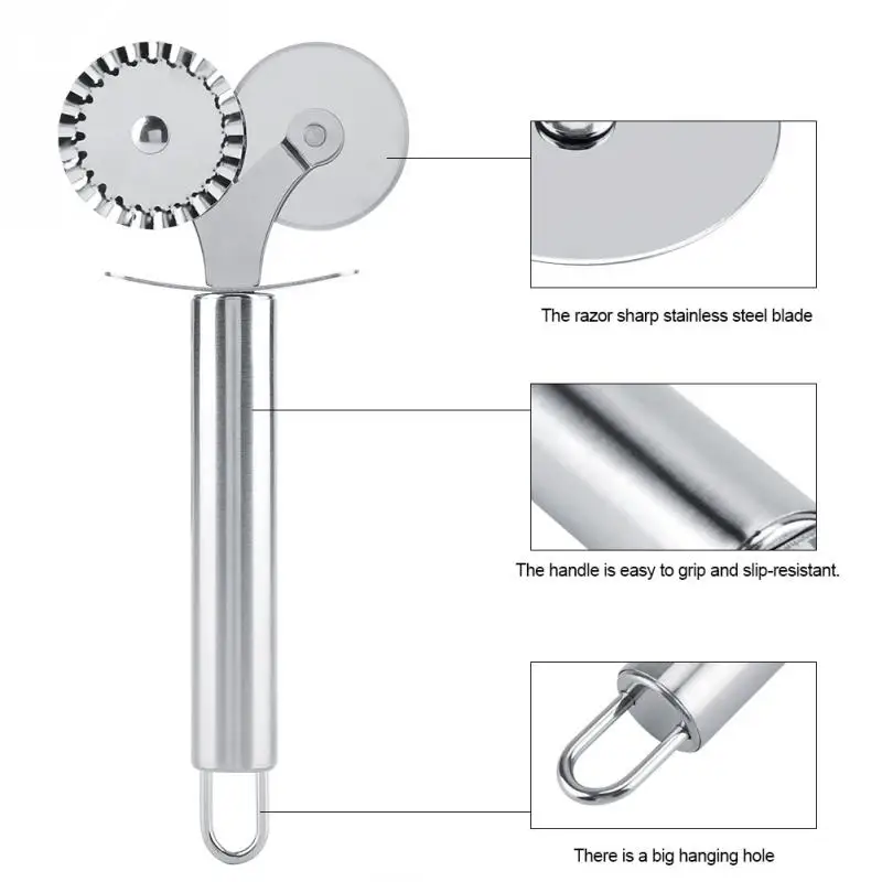 Двойной ролик из нержавеющей стали нож для пиццы резак кондитерских изделий