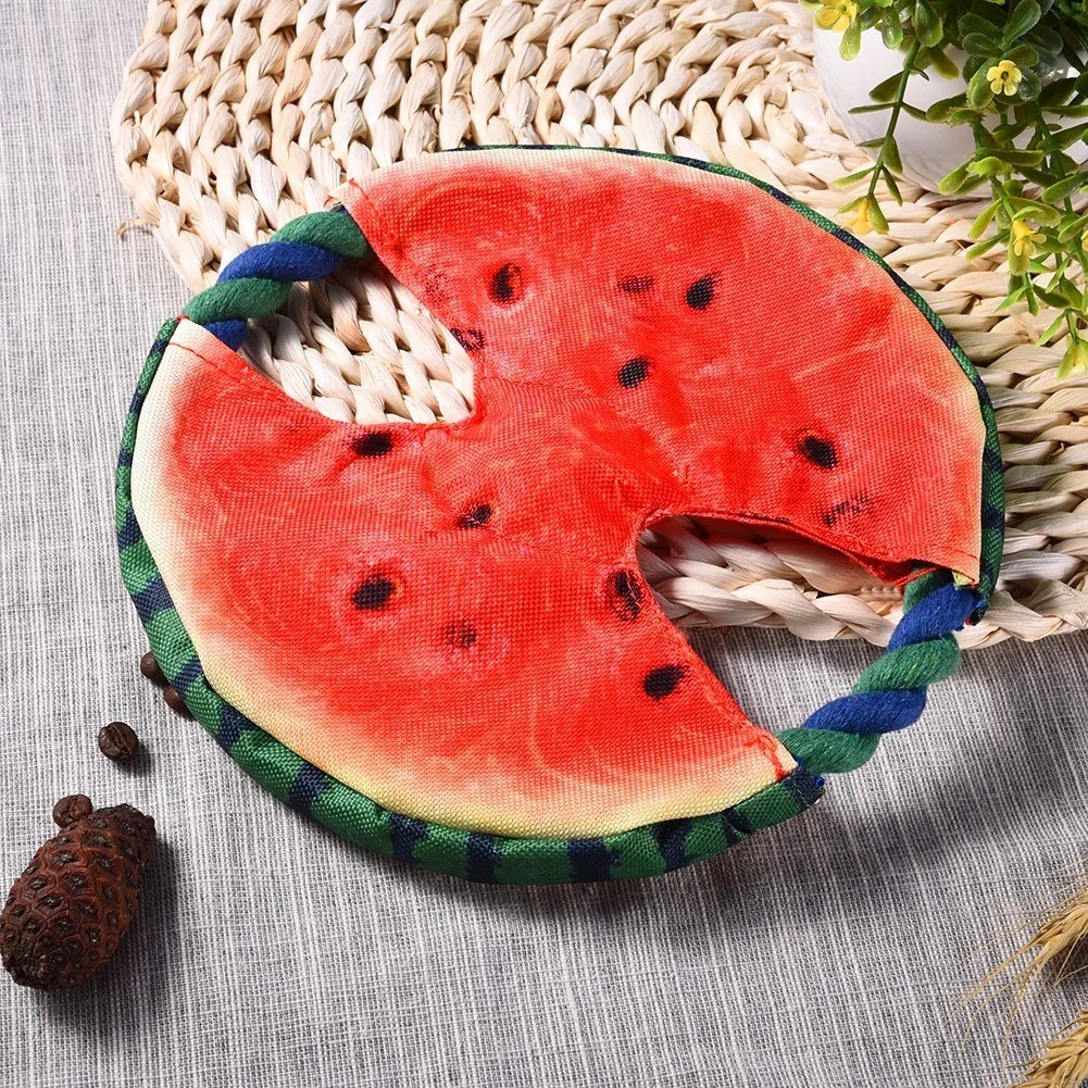 Puppy amusement toys -Watermelon Frisbee, built-in sounder, helps pets clean and exercise teeth, suitable for any breed of puppy