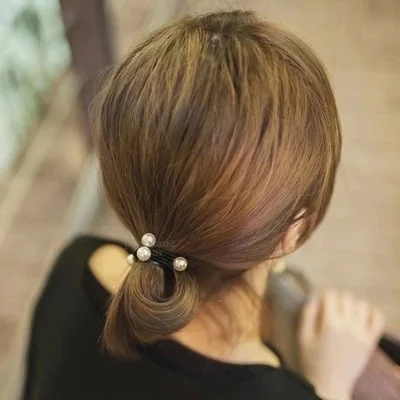 

Korea Hair Rabbit Ear Bud Circle Pearl Fashion Children Cloth Rope headdress Flower Rubber Bands Small Adorn Article Girls