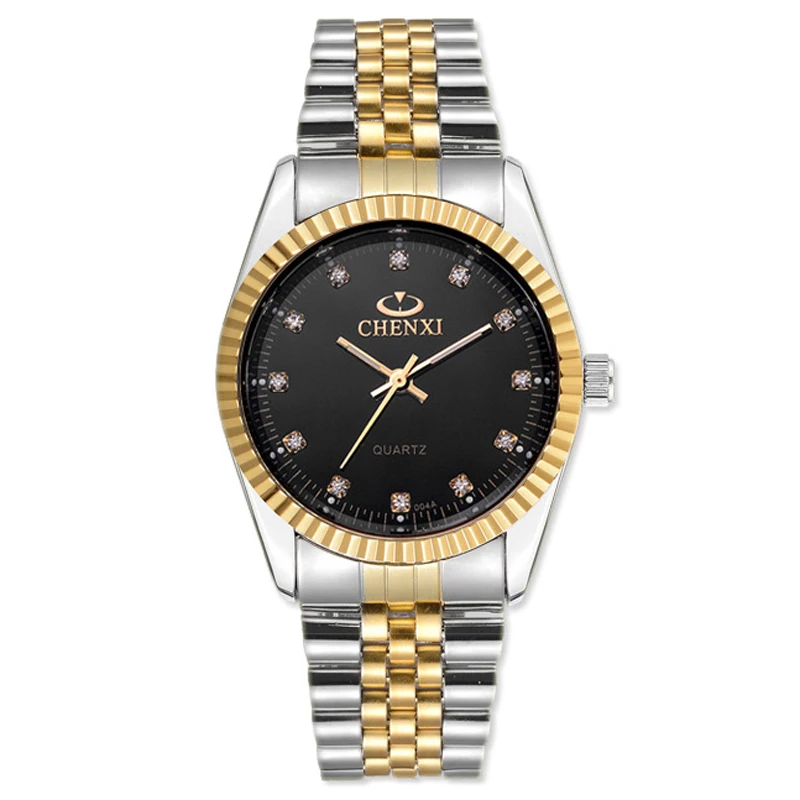 Golden New Clock gold Fashion Men watch full gold Stainless Steel Quartz watches Wrist Watch Wholesale CHENXI Gold watch men