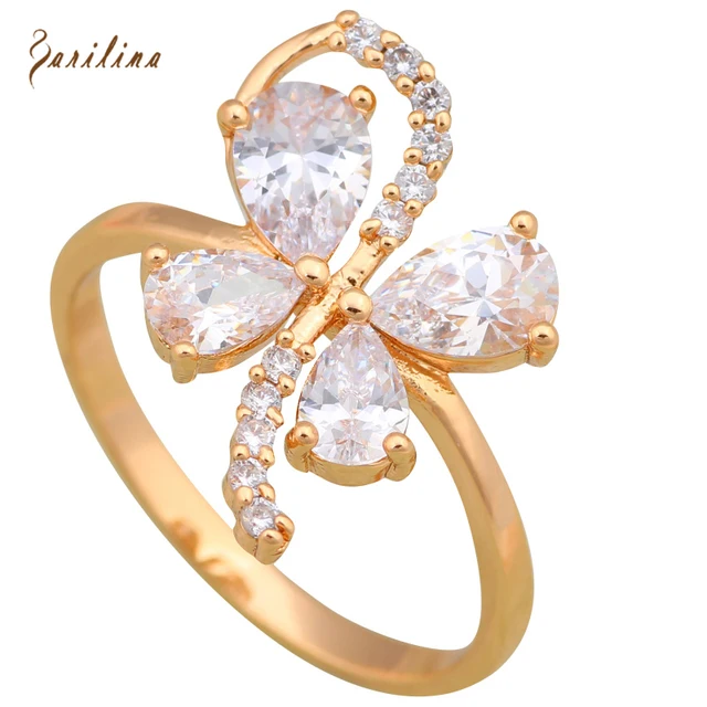 new hot jewellery white cubic zirconia rings for girls yellow gold rings size 9