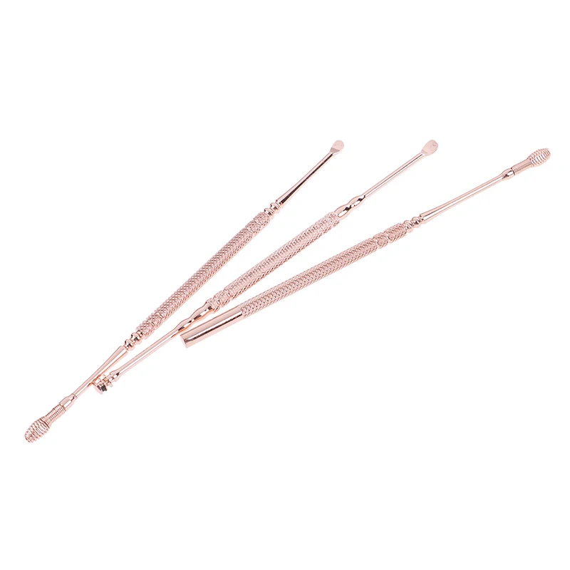 New 1pc Double-Ended Ear Pick Stainless Steel Spring Screw Dig Ear Clean Ear Wax Remover Health Care