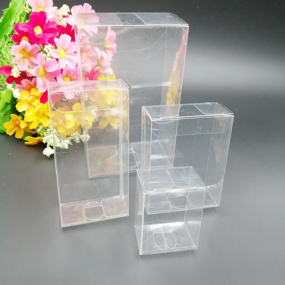50 pcs 3 xWxH صندوق PVC واضحة شفافة البلاستيك صناديق تخزين المجوهرات هدية مربع الزفاف/عيد الميلاد/كاندي/حزب ل هدية عبوة تعبئة