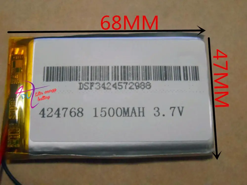 

best battery brand Size 424768 3.7V 1500mah Lithium polymer Battery with Protection Board For PDA Tablet PCs Digital Product Fre